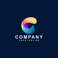 letter c gradient logo design