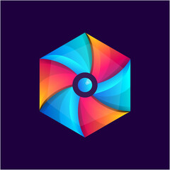 Abstract Colorful Hex Logo Template