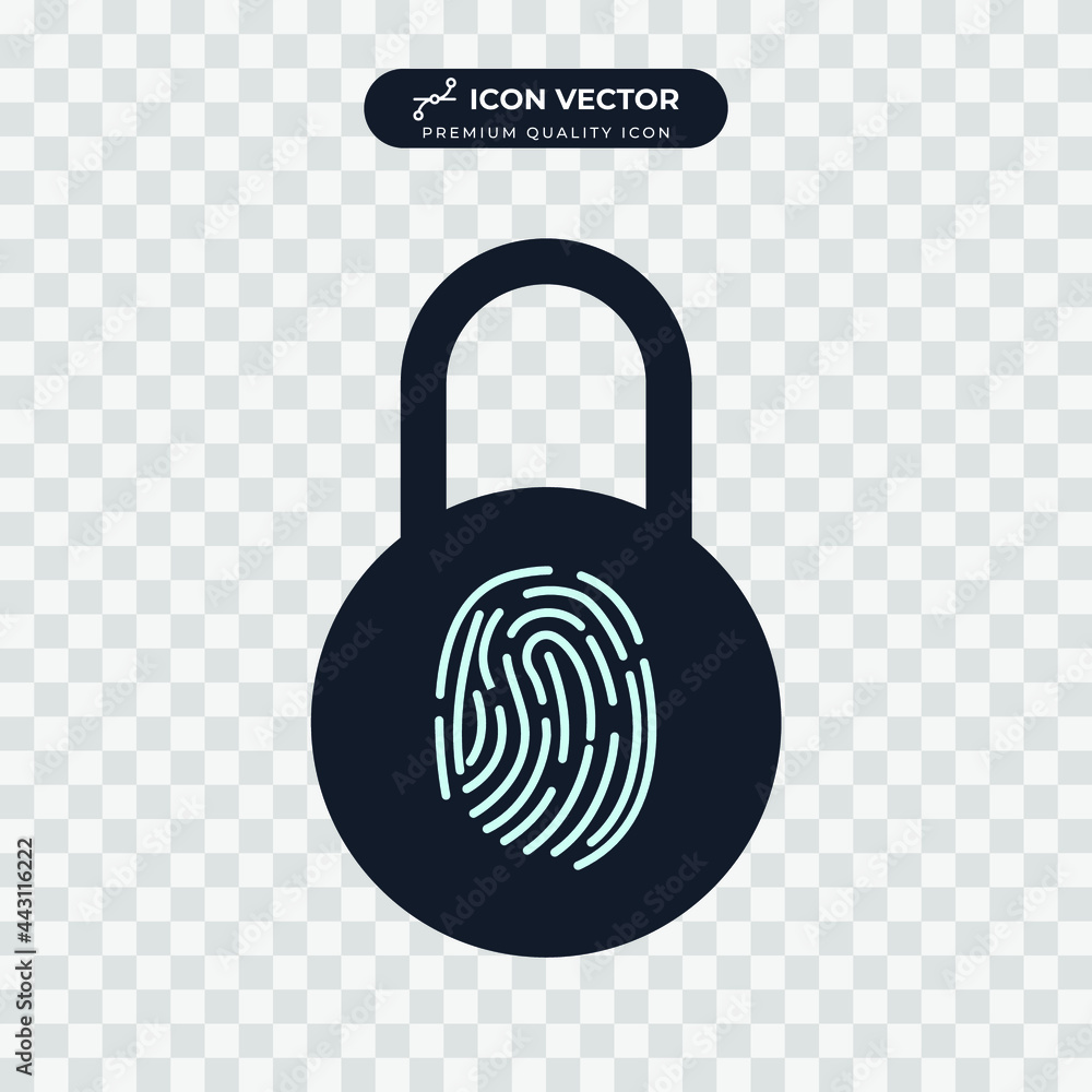 Poster lock icon symbol template for graphic and web design collection logo vector illustration