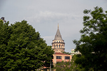 Istanbul Turkey, June 26, 2021: Istanbul cityscape in Turkey with Galata Tower, 14th-century city...