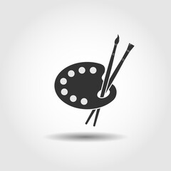 Art palette with brushes