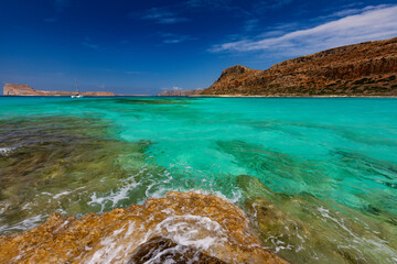 Krajobraz morski. Relaks i wypoczynek. Laguna Balos, grecka wyspa Kreta - obrazy, fototapety, plakaty