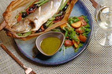 fish with vegetables