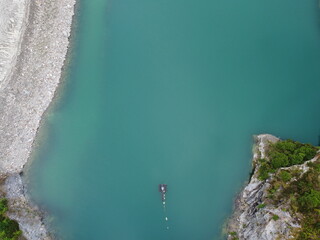Delabole slate quarry aerial cornwall England uk drone