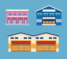 three logistic warehouses