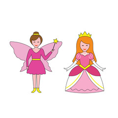 princess and fairy in pink dress