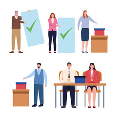 Fototapeta premium six persons day election