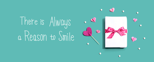 There is always a reason to smile with a gift box and hearts