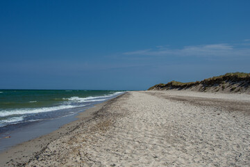 Fototapeta na wymiar Beach section on the Baltic Sea at Darßer Ort