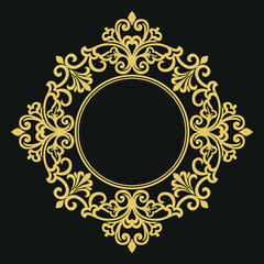 Decorative frame line art Elegant vector for element design in Eastern style Floral border Lace illustration. invitations and greeting cards