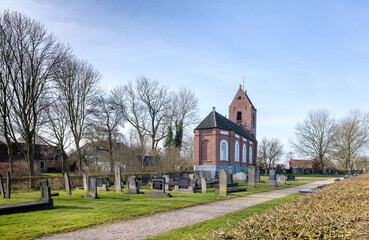 Fototapeta na wymiar De kerk van Saaksum, Groningen Province, The Netherlands