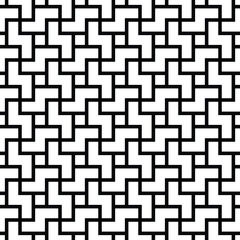 Geometric pattern with stripes. Seamless background. Black and white. Rhythmic structure of herringbone.