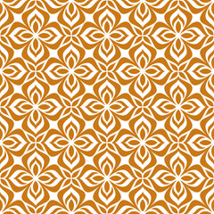 Abstract seamless floral pattern. Vector background. Gold and white ornament. Graphic modern pattern.