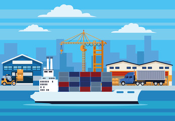 logistic service maritime scene