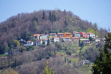 colorful houses in the mountains of Ticino