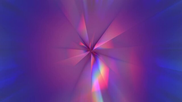 Color changing glass prism effect shooting outwards. Seamless loop background. 