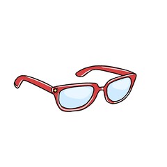 An illustration of bright women's summer sunglasses on a white background. For background, poster, booklet, presentation, flyer, Invitation, advertising