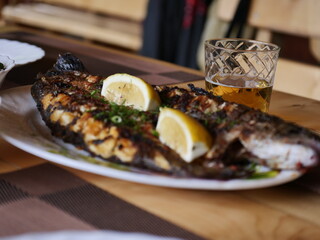 grilled fish with vegetables