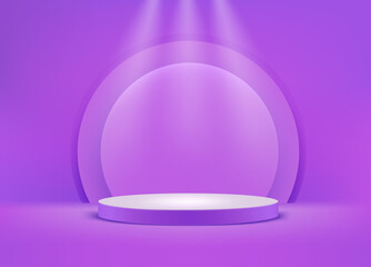 Violet scene with round pedestal