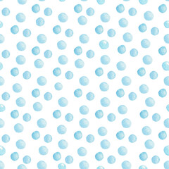 Watercolor blue candy drops seamless pattern digital paper. Digital background.