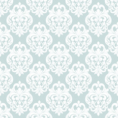 Abstract seamless damask pattern. elegant gray and white wallpaper vintage classic vector background.