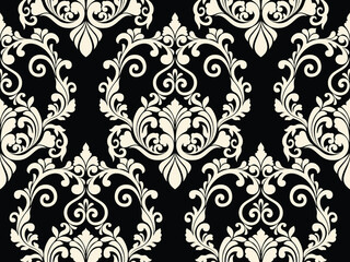 Abstract floral damask seamless pattern. wallpaper, baroque ornament graphic modern vector background.