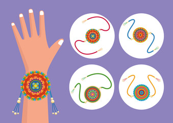 hand with four wristbands