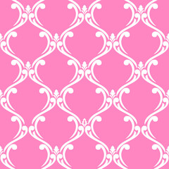 Floral pattern. graphic modern wallpaper baroque, damask. seamless pink and white vector background.
