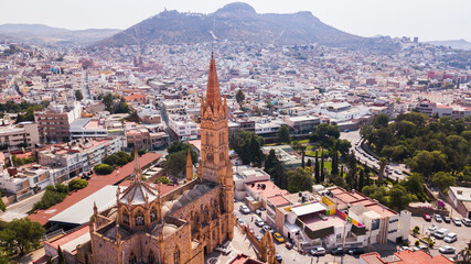 Daytime view of the urban skyline of Zacatecas City, Zacatecas, Mexico. - obrazy, fototapety, plakaty