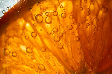 Bubbling gin and tonic with orange