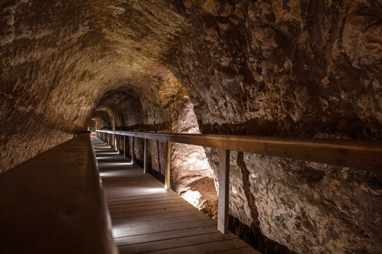 Megido Canaanite and Israelite. High quality photo from Israel. dungeon and water tunnel under the old town in Megido
