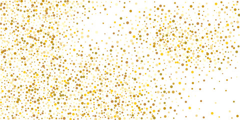 Golden glitter confetti on a white background. Luxury festive background. Decorative element. Element of design. Vector illustration, EPS 10.