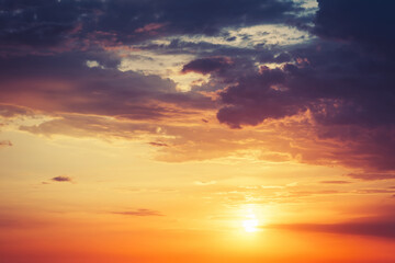 Naklejka na ściany i meble Colorful sky and clouds, sunrise or sunset