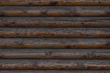 Dark oak log wall background. Beautiful pattern