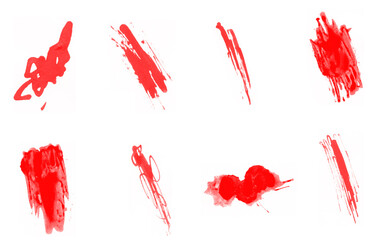 Blood brushes on white background. Abstract paint brush for art design