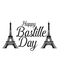 Happy bastilly day svg design