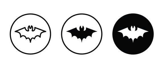 bat icon vector, sign, symbol, logo, illustration, editable stroke, flat design style isolated on white linear pictogram