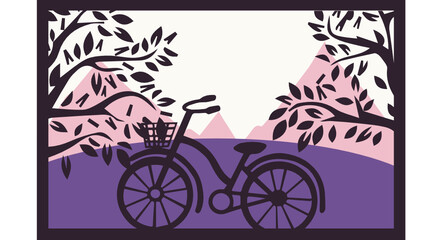 Fototapeta na wymiar Bike ride, purple color