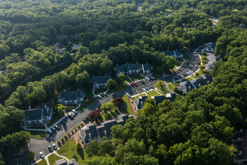 Aerial drone view of a residential or timeshare development in Fairfield Glade Tennessee