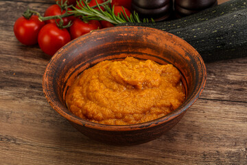 Vegetarian cuisine - Zucchini puree with herbs