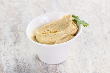 Traditional Jewish Hummus with olive oil