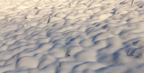 large snow drifts after a large number of cyclones