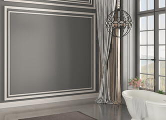 3D rendering of home interior without furniture. 3D Rendering