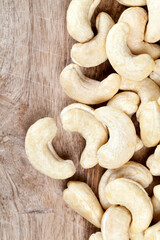 delicious and healthy raw cashew nuts, close up