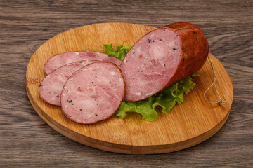 Smoked ham sausage with spices