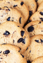 delicious wheat flour cookies and chocolate drops