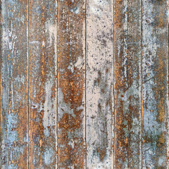 Old decayed worn planks where paint is chipping off, tiling repeating texture