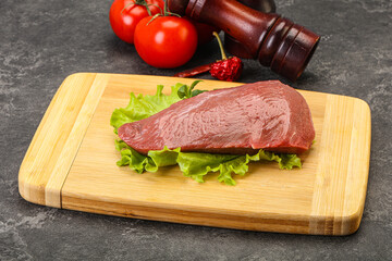 Raw beef piece for cooking