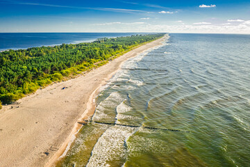 Beach on peninsula Hel on Baltic Sea. - obrazy, fototapety, plakaty