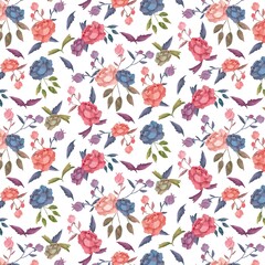 Naklejka na ściany i meble Elegant seamless pattern with abstract flowers, design elements. Modern floral design for paper, cover, fabric, interior decor and other users.